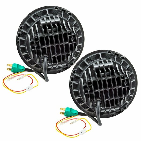 Oracle Light Sealed Beam 7 Round Black Bezel Housing Green Halo Set Of 2 5769-004